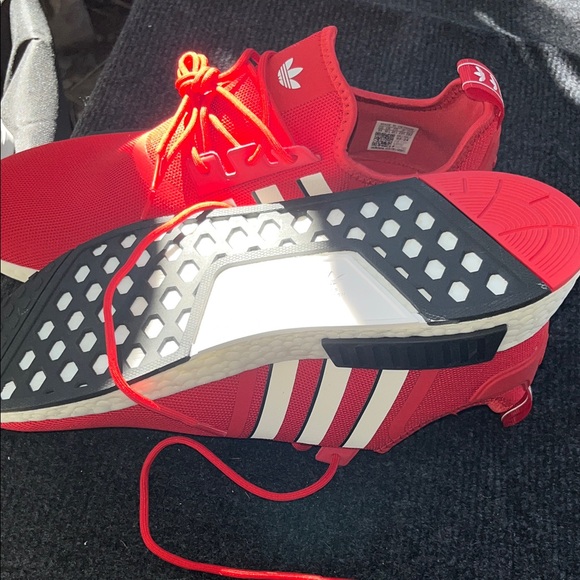 adidas Red Athletic Sneakers with White Stripes main image 5